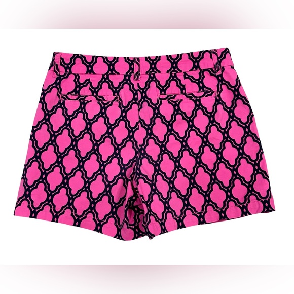 Crown & Ivy Pink Navy Geometric Print Shorts Women’s Size 8 Preppy Summer - Picture 5 of 9